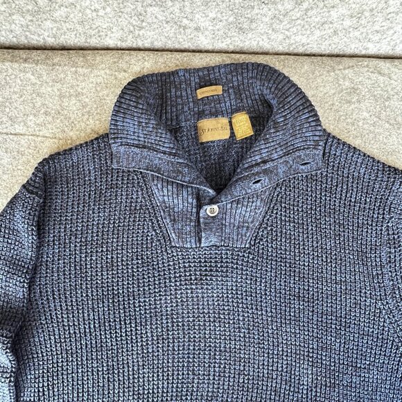 St Johns Bay Sweater Men 2XL Button Mock Neck Pullover Commando Classic Academia - Picture 9 of 12